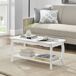 Mesa de centro Pearl Vintage con estante MDF lacado y pino Mesa de centro Pearl Vintage con estante MDF lacado y pino Blanco