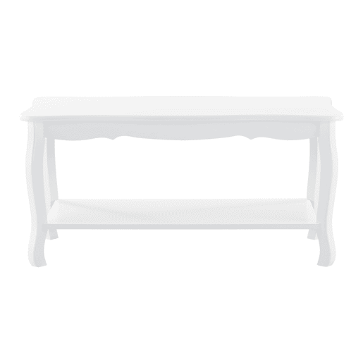 Mesinha Pearl Vintage com MDF lacado e prateleira de pinho 88 x 40 x 42 cm - Branco en.casa