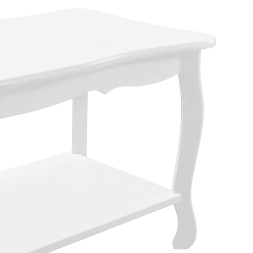 Mesinha Pearl Vintage com MDF lacado e prateleira de pinho 88 x 40 x 42 cm - Branco en.casa