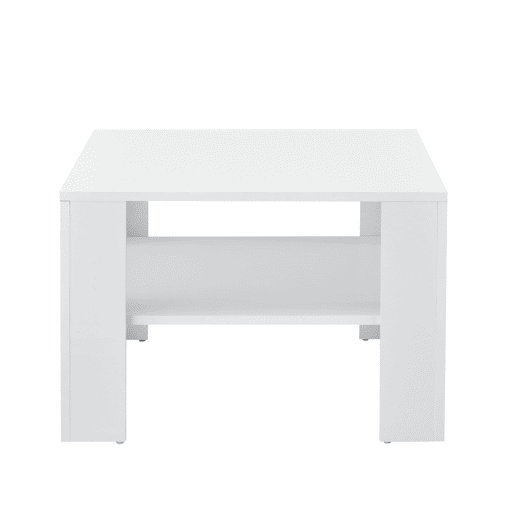 Mesinha Aachen com prateleira inferior aglomerada 60 x 60 x 40 cm - Branco en.casa