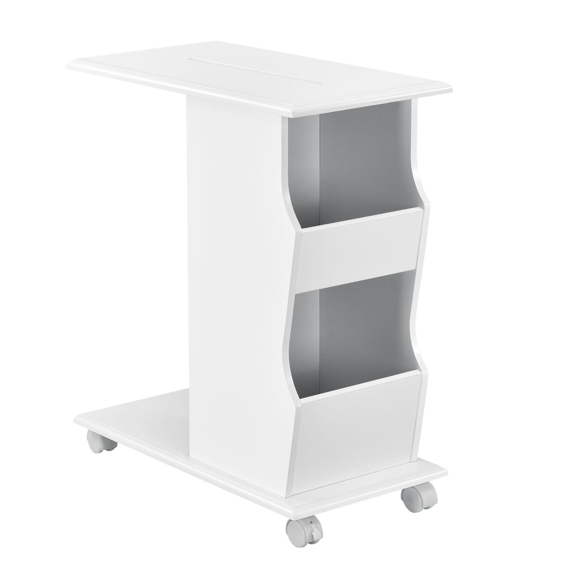 Mesa de centro con ruedas mdf 53 x 30 x 63 cm - blanco [en.casa]