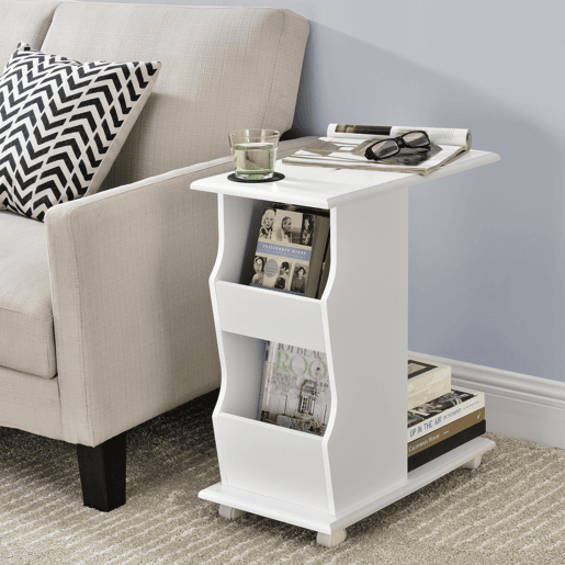 Mesinha com rodas MDF 53 x 30 x 63 cm - Branco en.casa