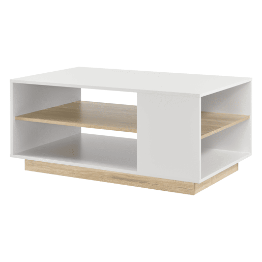 Mesinha Trelleborg com prateleira de aglomerado 46 x 100 x 60 cm - Branco e Carvalho en.casa