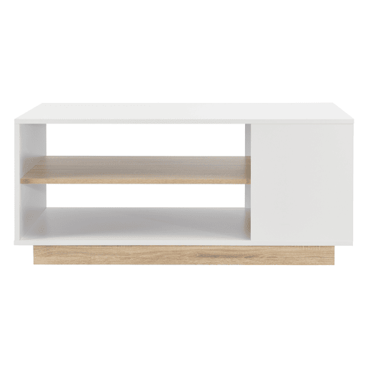 Mesinha Trelleborg com prateleira de aglomerado 46 x 100 x 60 cm - Branco e Carvalho en.casa