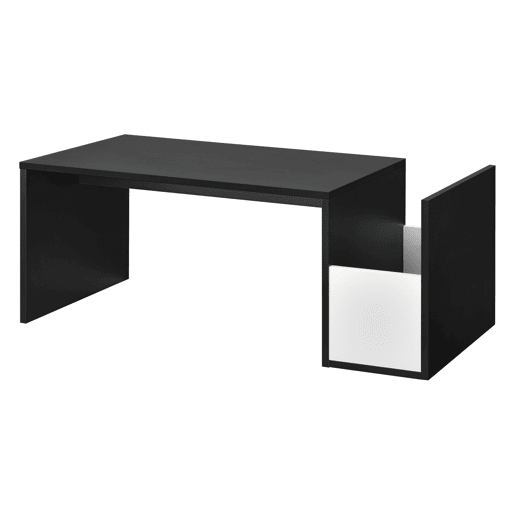 Mesinha Bollnäs com compartimento lateral de aglomerado 90 x 45 x 35 cm - Preto en.casa