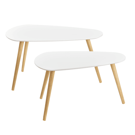 Mesinha Langesund conjunto de 2 mesas MDF - Branco en.casa