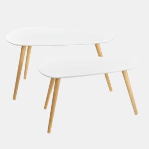 Mesinha Langesund conjunto de 2 mesas MDF - Branco en.casa