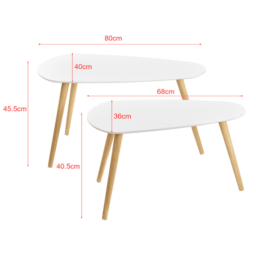 Mesinha Langesund conjunto de 2 mesas MDF - Branco en.casa