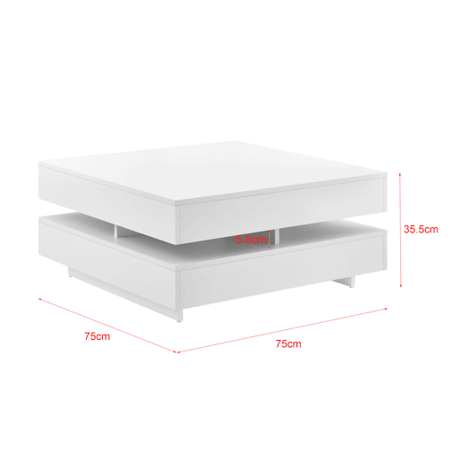 Mesinha de aglomerado Märsta 75 x 75 x 35,5 cm - Branco en.casa