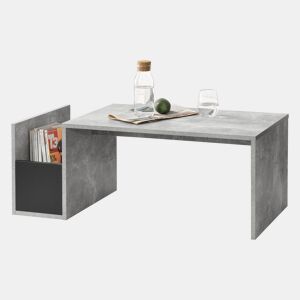 Mesinha Bollnäs com compartimento lateral de aglomerado 90 x 45 x 35 cm - Efeito concreto en.casa