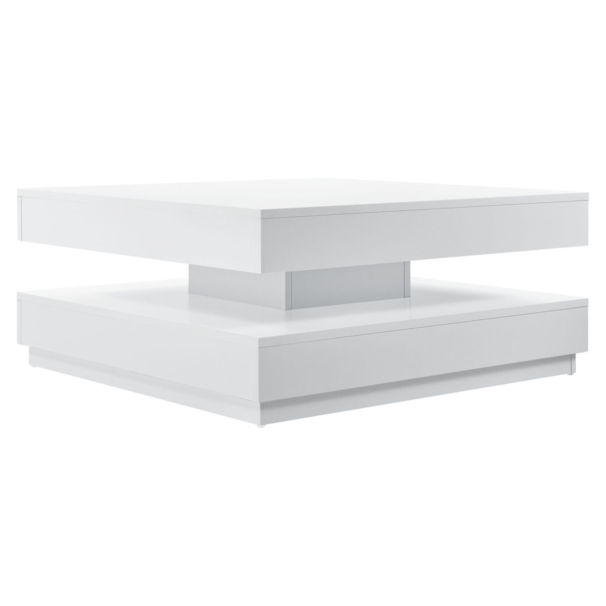 Mesa de centro florenz con tablero giratorio 76x76x38 cm - blanco [en.casa]