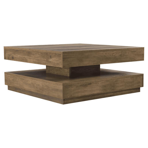 Mesa de centro Florenz tampo giratório 76x76x38 cm Aspeto madeira en.casa