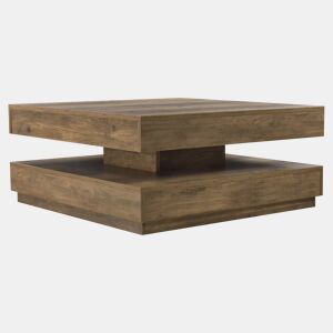 Mesa de centro Florenz tampo giratório 76x76x38 cm Aspeto madeira en.casa