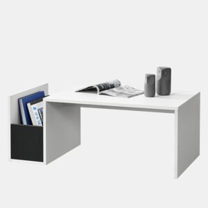 Mesa lateral Bollnäs com compartimento lateral de aglomerado 90 x 45 x 35 cm - Branco en.casa