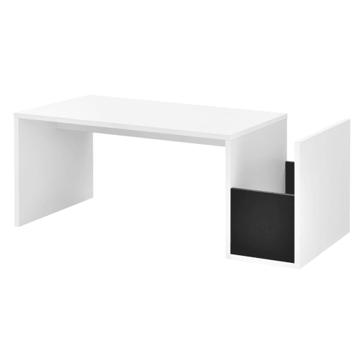 Mesa lateral Bollnäs com compartimento lateral de aglomerado 90 x 45 x 35 cm - Branco en.casa