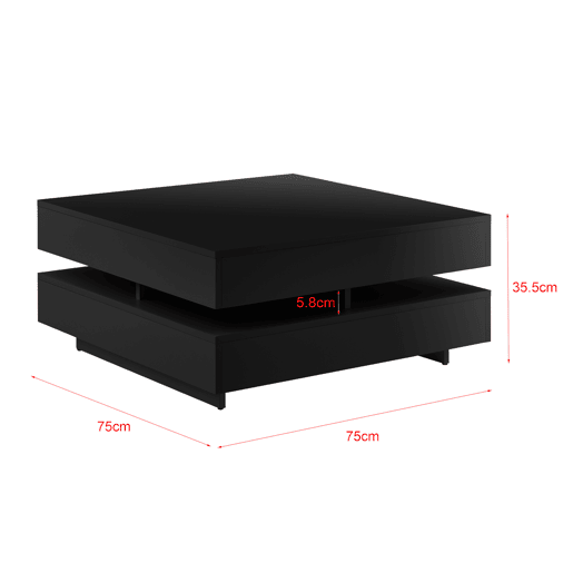 Mesinha de aglomerado Märsta 75 x 75 x 35,5 cm - Preto en.casa