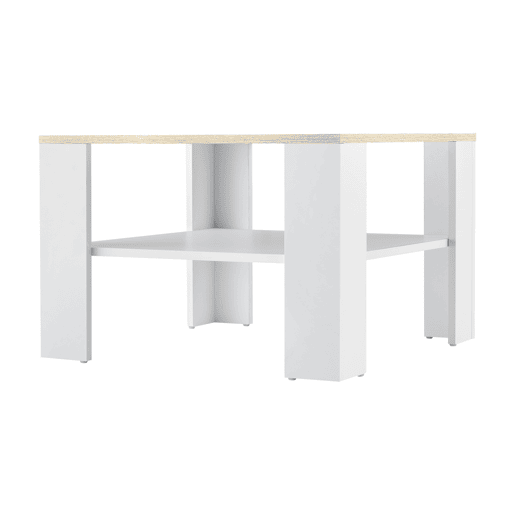 Mesinha Aachen com prateleira inferior Achipboard 60 x 60 x 40 cm - Branco e Carvalho in.casa