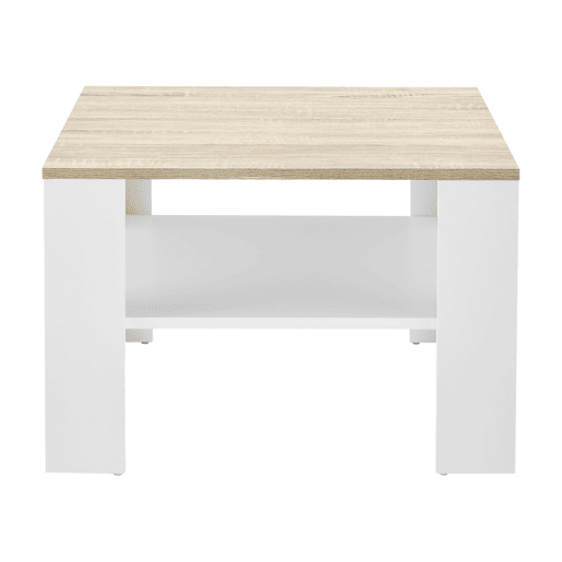 Mesinha Aachen com prateleira inferior Achipboard 60 x 60 x 40 cm - Branco e Carvalho in.casa