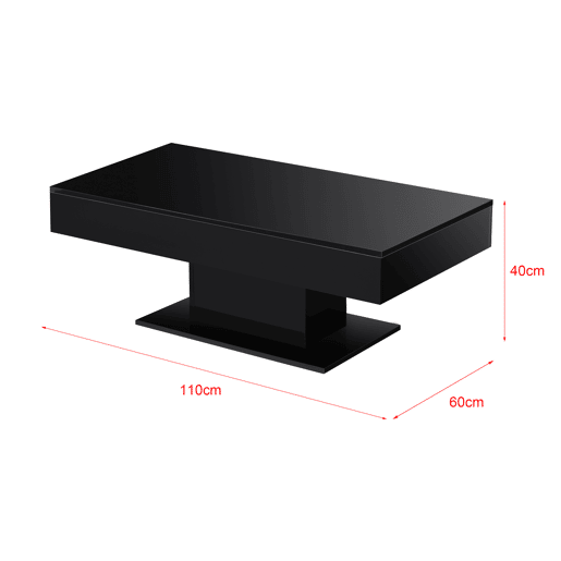 Mesinha Lünen aglomerada 40 x 110 x 60 cm - Preto en.casa