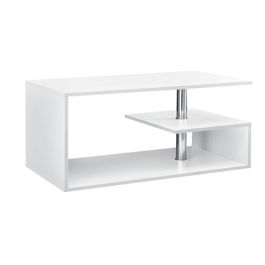 Mesa de centro Haarlem com prateleira de aglomerado 90 x 50 x 41 cm - Branco en.casa