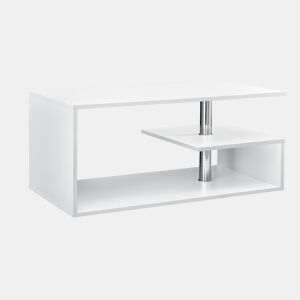 Mesa de centro Haarlem com prateleira de aglomerado 90 x 50 x 41 cm - Branco en.casa