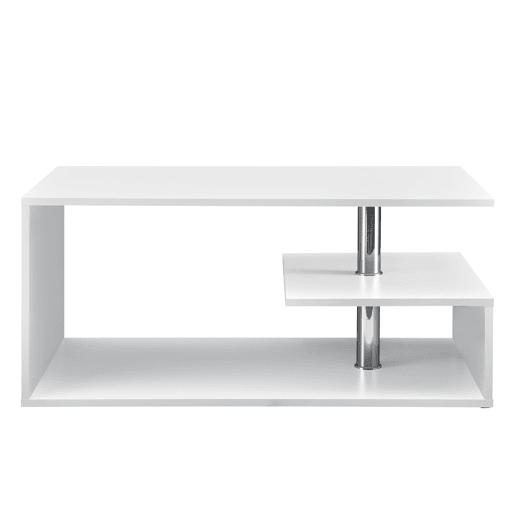 Mesa de centro Haarlem com prateleira de aglomerado 90 x 50 x 41 cm - Branco en.casa