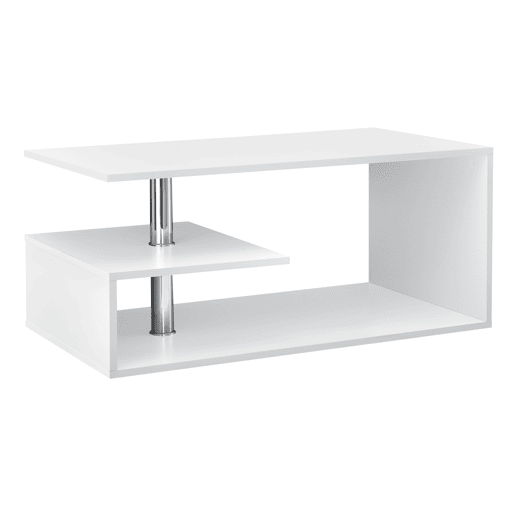 Mesa de centro Haarlem com prateleira de aglomerado 90 x 50 x 41 cm - Branco en.casa