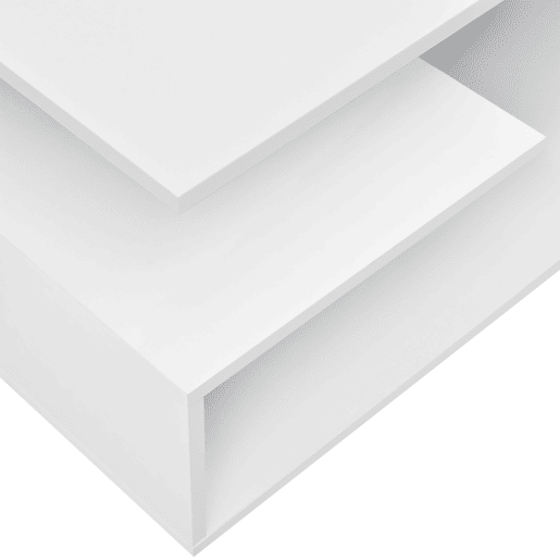 Mesa de centro Haarlem com prateleira de aglomerado 90 x 50 x 41 cm - Branco en.casa