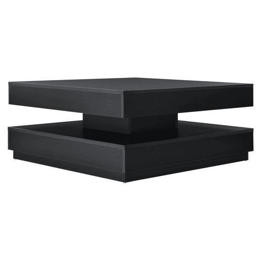 Mesa de centro Florenz tampo giratório 76x76x38 cm Preto en.casa