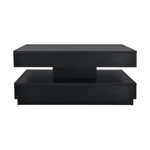 Mesa de centro Florenz tampo giratório 76x76x38 cm Preto en.casa