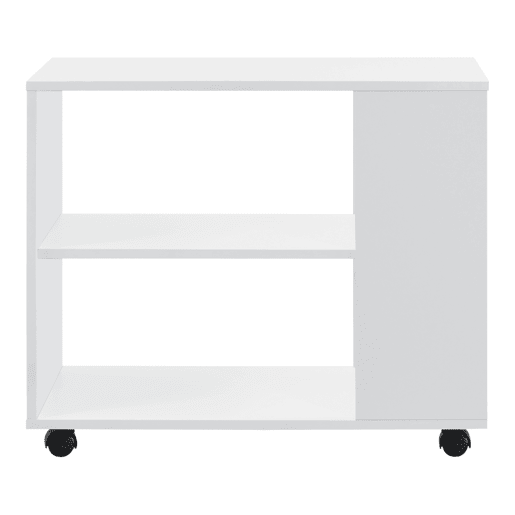 Mesa de centro Älvdalen com rodízios bloqueáveis e prateleira de aglomerado 60 x 70 x 35 cm - Branco en.casa