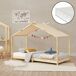 Cama para niños Brome en forma de casa con colchón y techo Cama para niños Brome en forma de casa con colchón y techo Pino