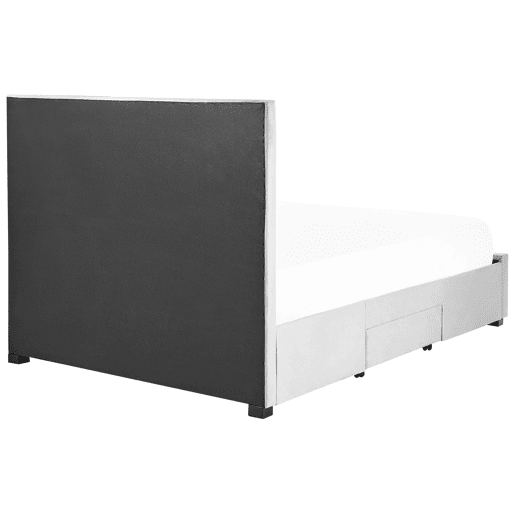 Cama com gavetas de arrumação Veludo LIEVIN 140 x 200 cm Cinzento claro