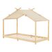 Cama para niños Brome en forma de casa con techo desmontable Cama para niños Brome en forma de casa con techo desmontable Natural