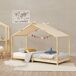 Cama para niños Brome en forma de casa con techo desmontable Cama para niños Brome en forma de casa con techo desmontable Natural