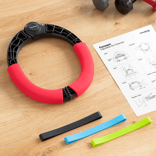 Exercitador de Braços Regulável com Resistência e Guia de Exercícios Forcearc InnovaGoods