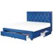 Beliani Cama con cajones Terciopelo LIEVIN 185x217 Beliani Cama con cajones Terciopelo LIEVIN 185x217 Azul Marino