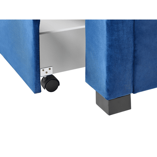 Cama com gavetas de arrumação Veludo LIEVIN 180 x 200 cm Azul marinho