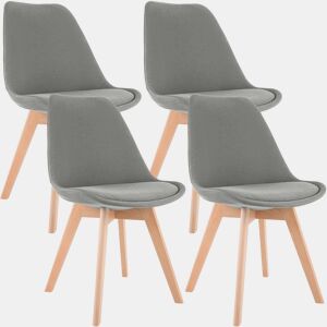 Juego de 4 sillas de comedor Linares Tela Gris claro 50X49X83 cm