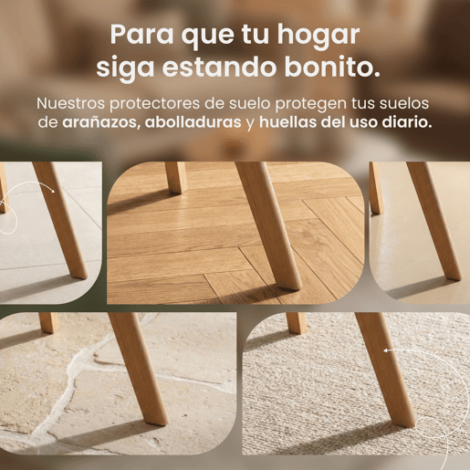 Juego de 4 sillas de comedor Linares Tela Marrón 50X49X83 cm