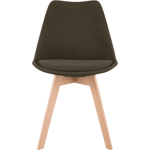 Juego de 4 sillas de comedor Linares Tela Marrón 50X49X83 cm