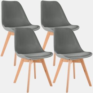 Juego de 4 sillas de comedor Linares Terciopelo Gris 50X49X83 cm