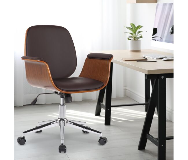 Silla de oficina kemberg madera nogal/marrón 62x69x82 cm