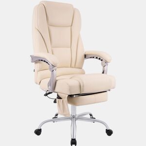 Sillon de oficina Pacific con funcion de masaje Cuero auténtico Crema 64X69X118 cm