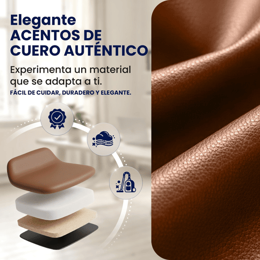 Sillon de oficina Pacific con funcion de masaje Cuero auténtico Marrón claro 64X69X118 cm