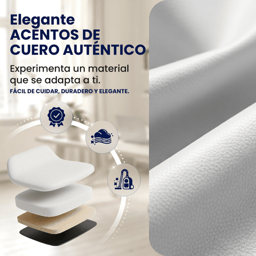 Sillon de oficina Pacific con funcion de masaje Cuero auténtico Blanco 64X69X118 cm