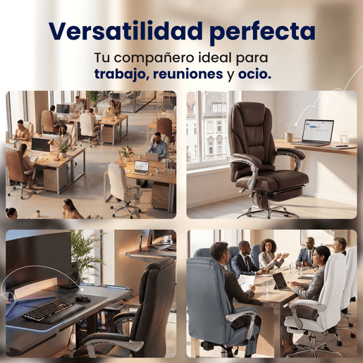 Sillon de oficina Pacific con funcion de masaje Cuero auténtico Negro 64X69X118 cm