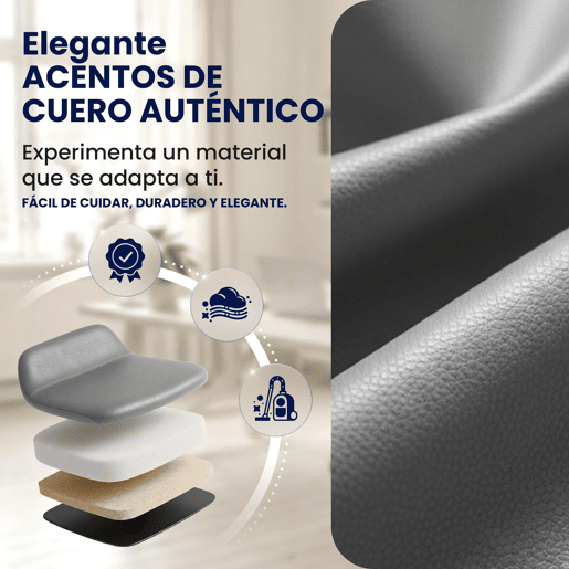 Sillon de oficina Pacific con funcion de masaje Cuero auténtico Gris 64X69X118 cm
