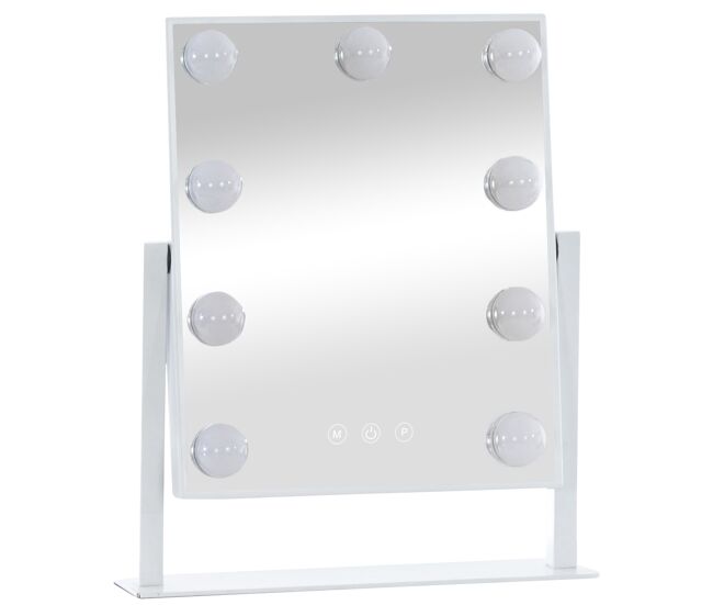 Espejo de maquillaje majuro plástico blanco 7x30x36 cm