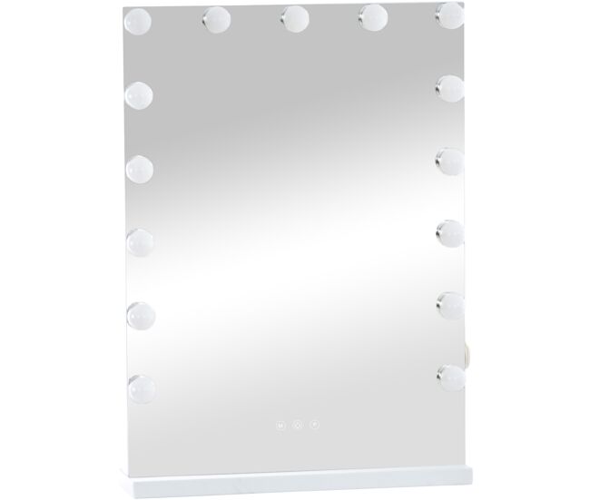 Espejo de maquillaje Murrieta Plástico Blanco 12X43X61 cm